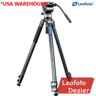 Leofoto Video Tripod Kit LVM-323C+BV-15 Carbon Fiber with 75mm Bowl