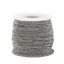 one Roll / 10 meters Stainless Steel Silver Beads chain Findings 1.5/2mm