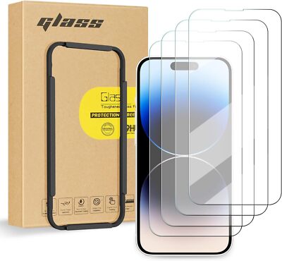 FYY Schutzfolie für iPhone 14 Pro MAX, 6,7 Zoll, 4 Stück gehärtetes Glas,
