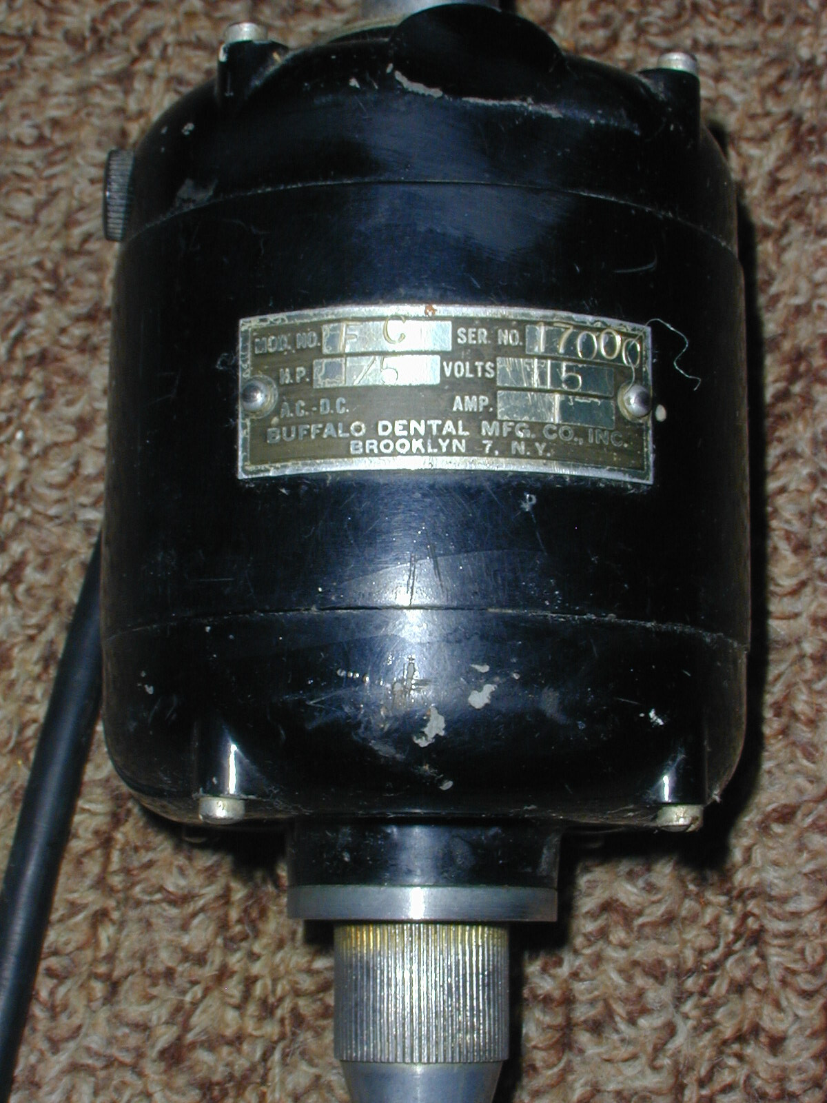 Buffalo Dental Flex Shaft Cable Drive Hanging Engine Model FC eBay