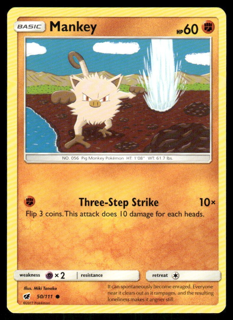 Mankey 50/111 Crimson Invasion Pokemon TCG trading card