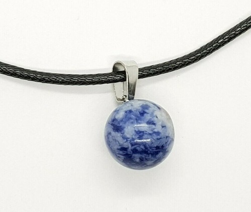 Globe Round Quartz Pendant Chakra Crystal Healing Stone Pendant Anxiety Necklace - Picture 36 of 125