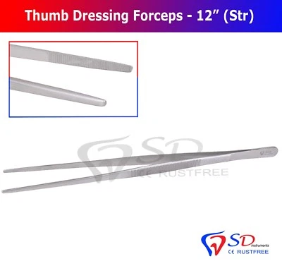 SD INSTRUMENTS Stainless Steel Mega Tweezer Extra Long Forceps 12" LONG TIP STRAIGHT Smile UK