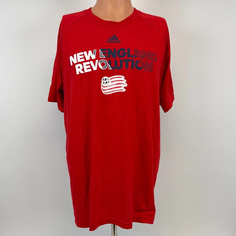 Adidas New England Revolution Performance Clima Lite T Shirt MLS Soccer Red XL - Image 2 of 4