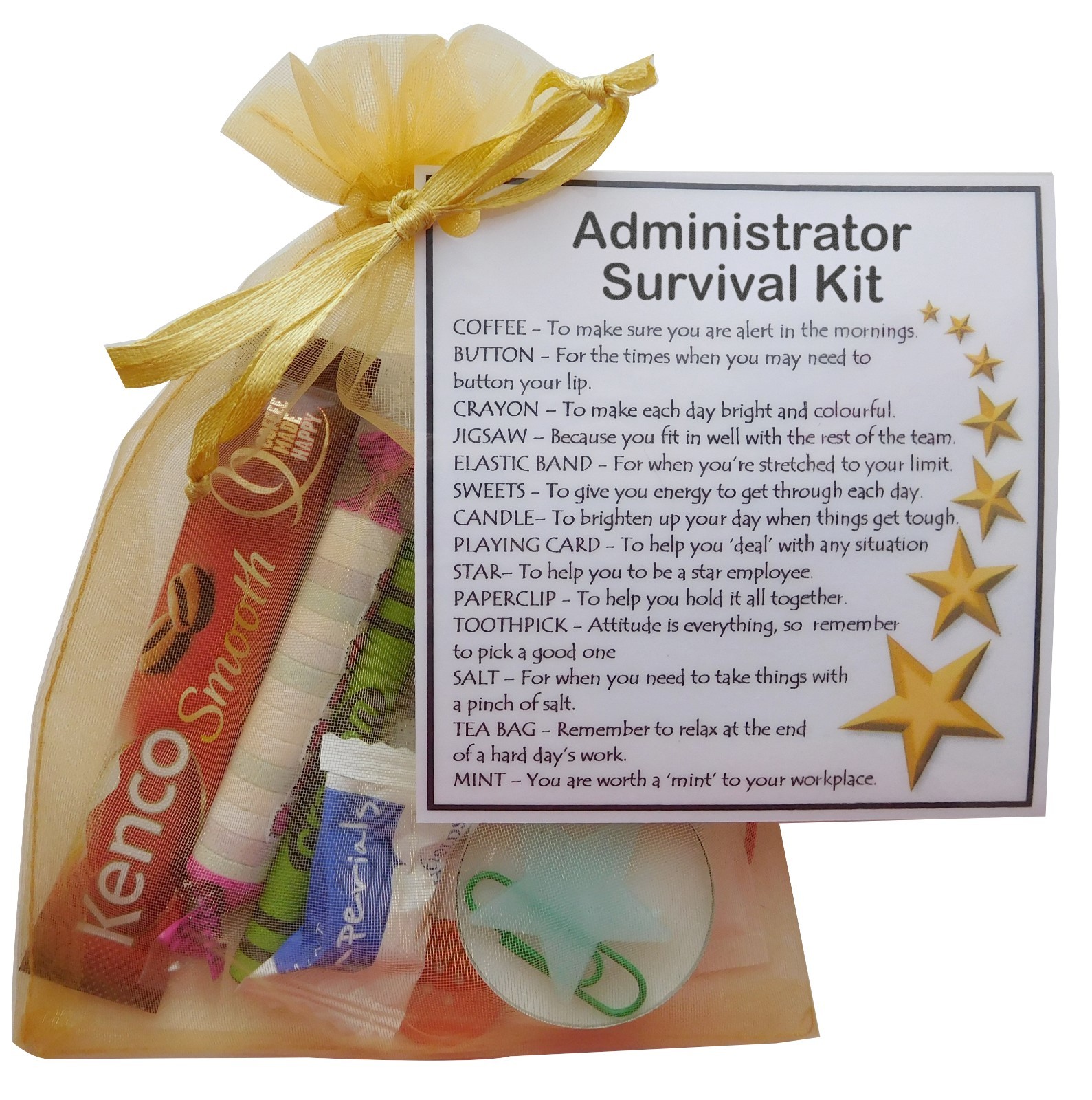 Administrator Survival Kit Gift  - New job, Secret santa gift for colleague