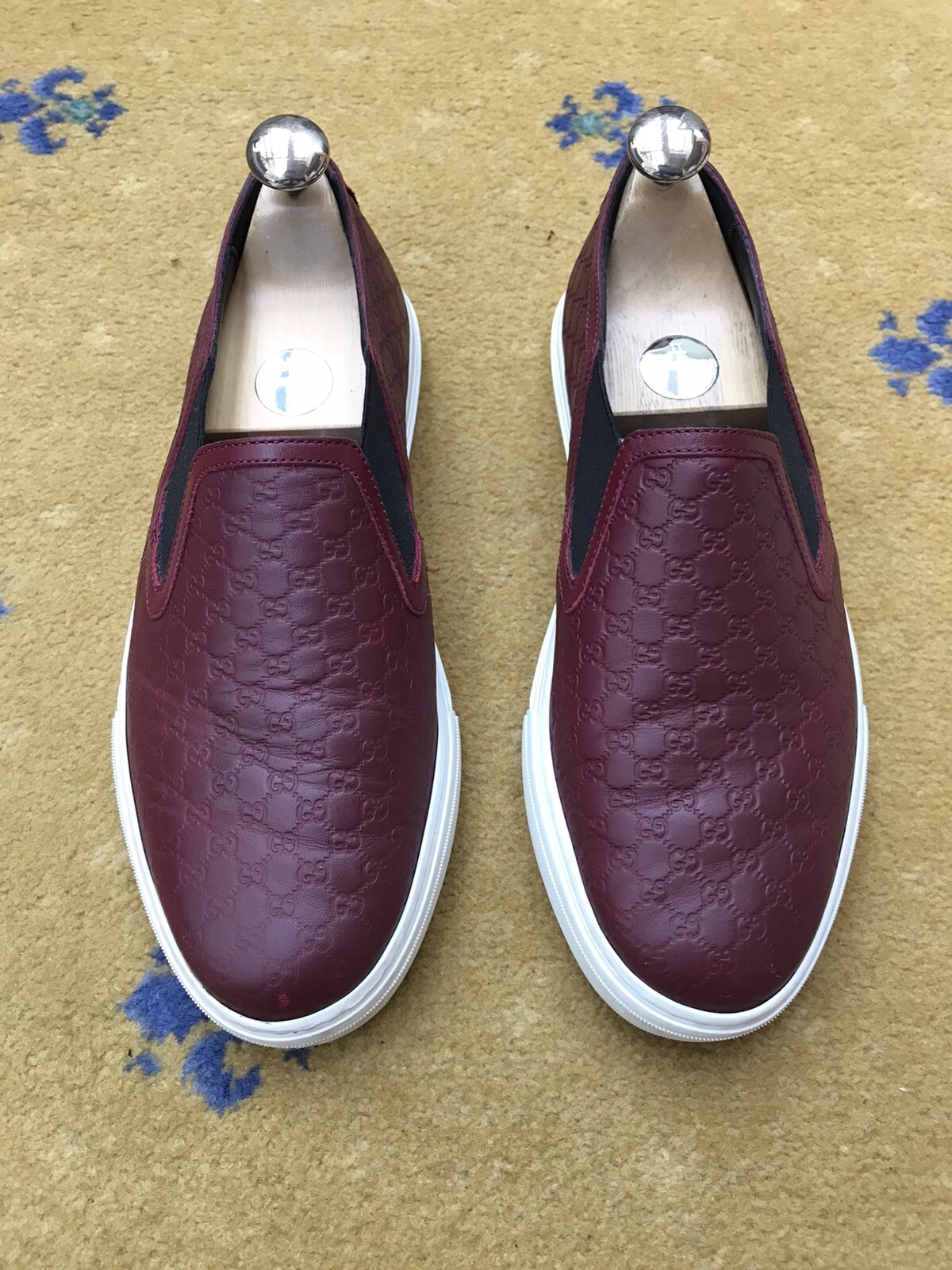 Gucci Trainers Sneaker Shoes Monogram G Leather Red Deck Mens US 7 UK 6.5 40.5 thumbnail 11