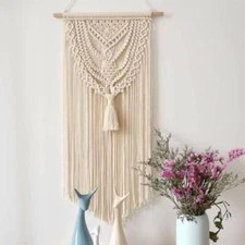 Macrame Wall Hanging Tapestry Boho Woven Handmade Home Art Decor Wall Pediment