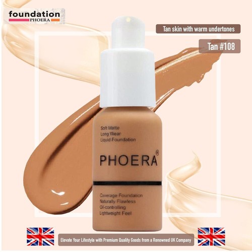 PHOERA® Liquid Matte Flawless Long Lasting Full Coverage Foundation Concealer UK - Picture 37 of 41