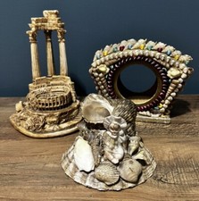 Antique Victorian Seashell Art  Bisque Child  Maritime Sailor Folk Art Fish Tank