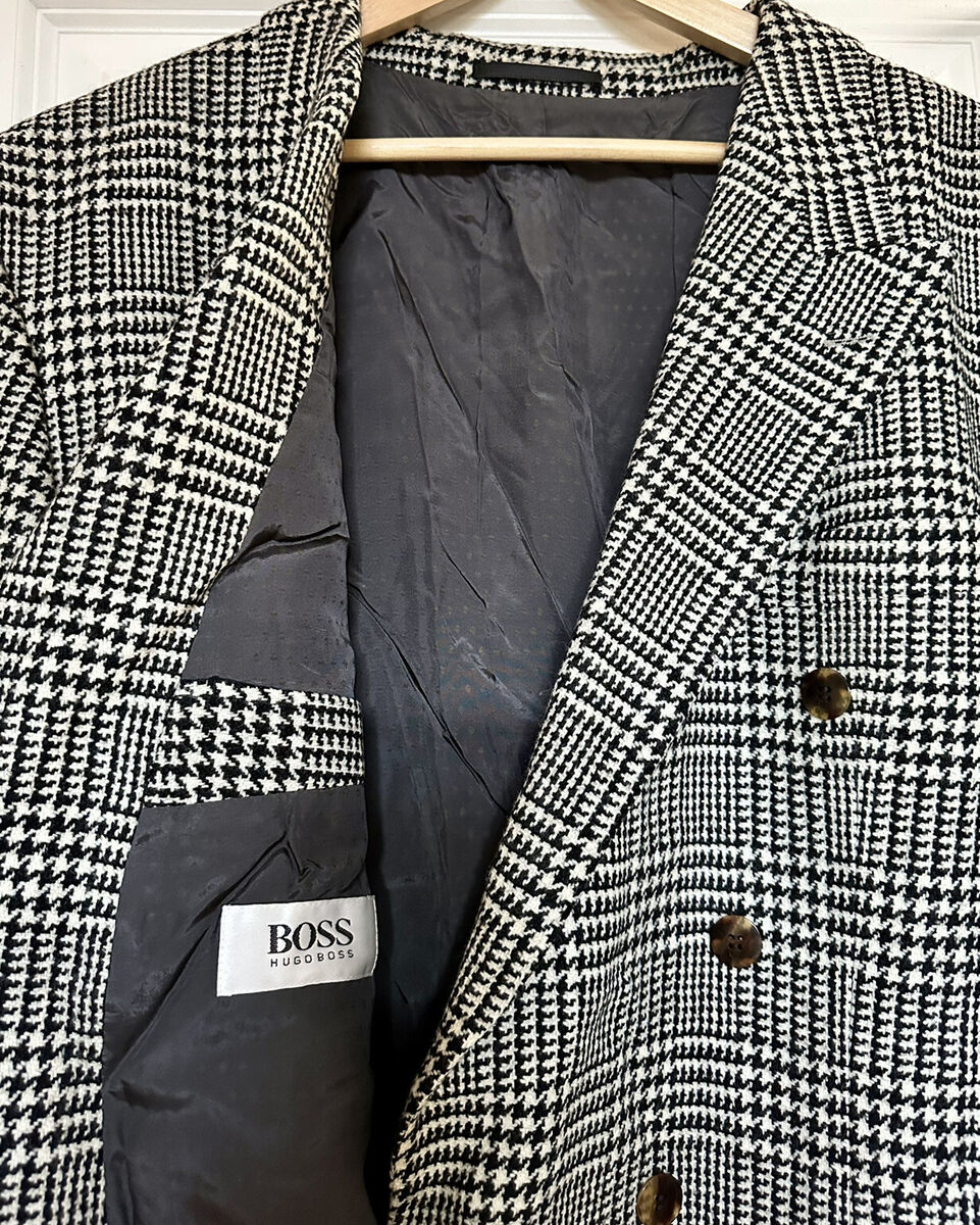 Vintage Hugo Boss BELMONDO Glen Plaid Wool Sport Coat Blazer Vintage Hugo Boss BELMONDO Glen Plaid Wool Sport Coat Blazer