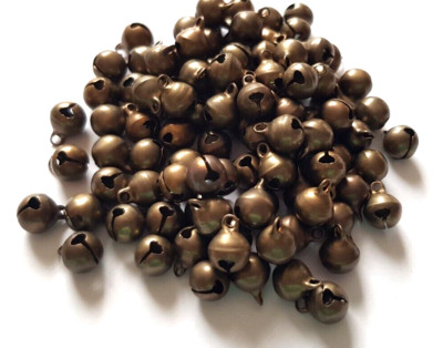 25 Glöckchen ca. 8 mm bronzefarben Glocken Schellen Weihnachten basteln