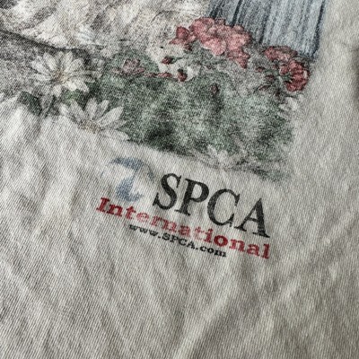 T-shirt Occasion SPCA International Puppy - Motif Rouge Blanc Bleu, Taille XL