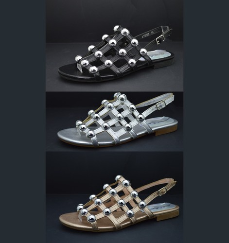 Scarpe estive donna sandali aperti con tacco basso comodo e borchie sandalo  | eBay