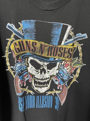 Vintage 90s Guns n Roses Shirt Brockum 1991 Band Tour USA Single