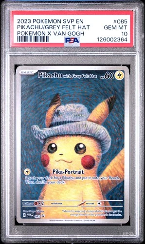 New Listing2023 POKEMON SVP EN-SV BLACK STAR PROMO #085 PIKACHU WITH GREY FELT HAT PSA 10