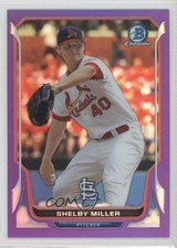 2014 Bowman Chrome Purple Refractor 54/150 Shelby Miller #173 0c2