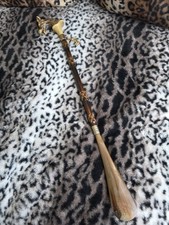 Carved Wolf's Head VTG Bamboo Shoe Horn - EUC