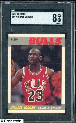 1987-88 Fleer Michael Jordan HOF #59 2nd Year Card SGC 8 Razor Sharp Centered
