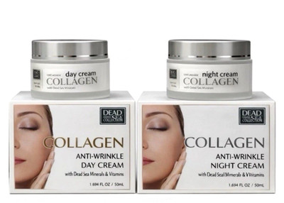 Dead Sea Collection Collagen Day & Night Cream Set |Anti-Wrinkle Moisturizer