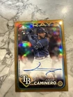 2024 Topps Chrome #RA-JCA Junior Caminero Rookie Auto Gold Refractor #/50