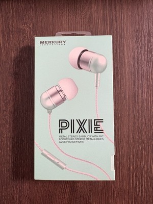 Merkury Innovations Pixie Metal Stereo Earbuds With Mic NEW