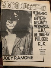 SECONDS Punk Zine 1980s Joey Ramone Cover DOA Megadeath Red Cross Residents DEVO