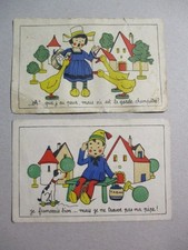 Lot de 2 Chromos  Maison Jane Mme Langlois Trousseaux, layettes, bonneterie, ouv