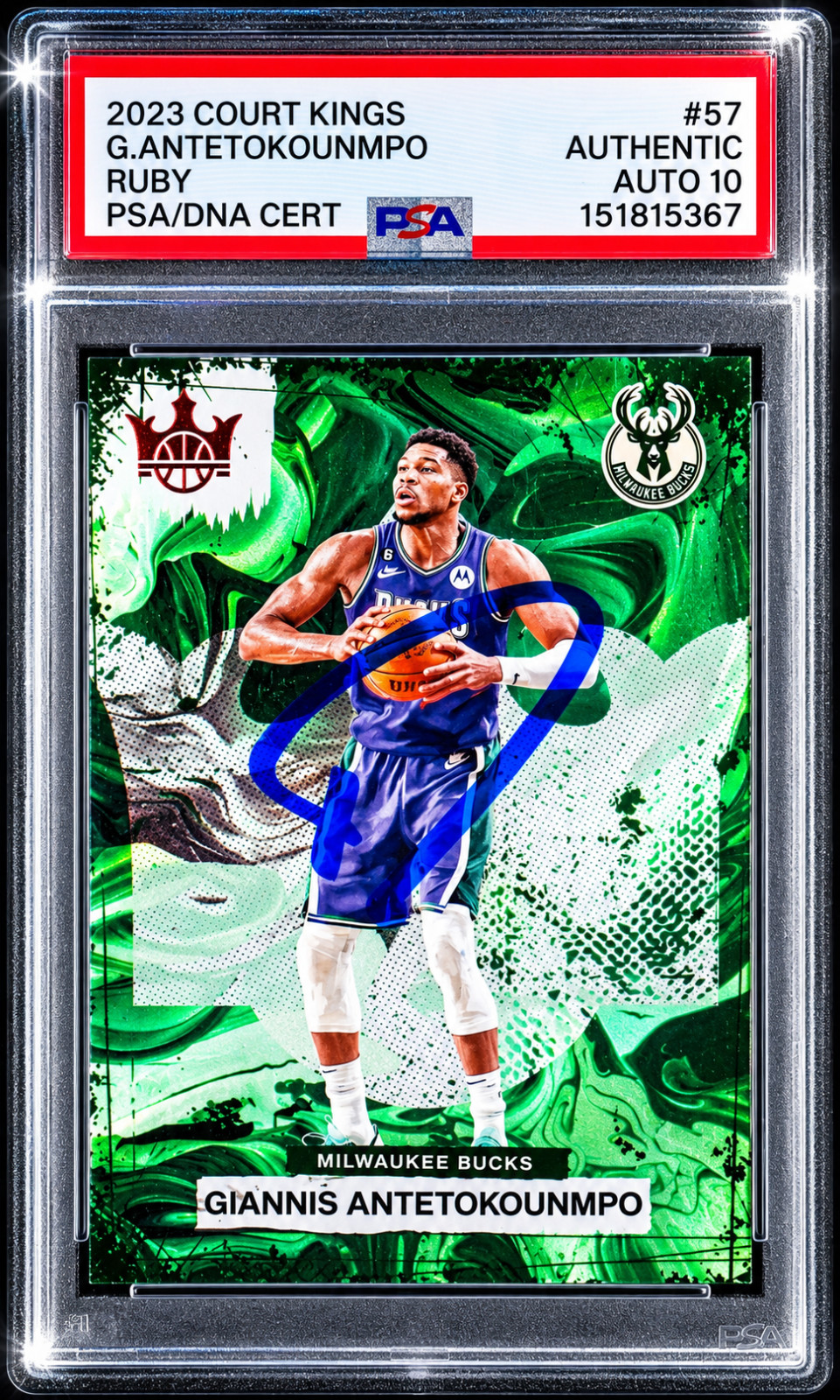2023 COURT KINGS GIANNIS ANTETOKOUNMPO RUBY /149 BLUE AUTO 10 PSA DNA POP 1🔥