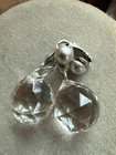 VTG FUNKY CLEAR PLASTIC 1 1/2” DROP CLIP-ON EARRINGS-COSTUME JEWELRY