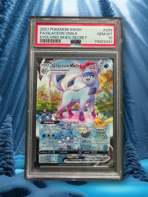 Pokemon Glaceon VMAX 209/203 Evolving Skies Alt Art PSA 10 GEM MINT 2021
