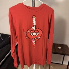 GloGang “Love No Thotties” Long Sleeve Shirt – Red Graphic Heart Knife – Size M