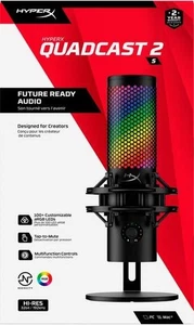 HyperX QuadCast 2 S Microphone BRAND NEW IN BOX noir RGB