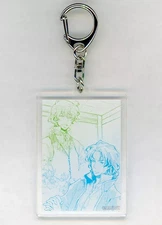 Keychain Cat & Hugh (Green Sky Blue) Acrylic Keychain "Kujibikido Kadokawa