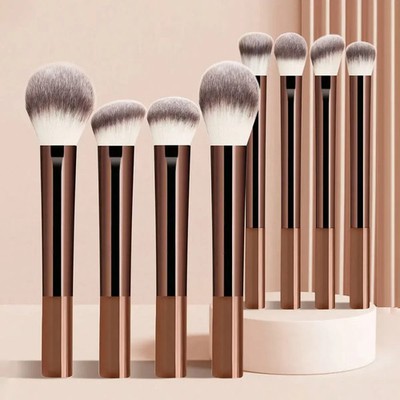 Professional Multifunctional Makeup Brush Set, 8pcs Long-Handle Makeup Brushes