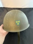Vintage Swedish Army Military Double Decal Helmet WWI