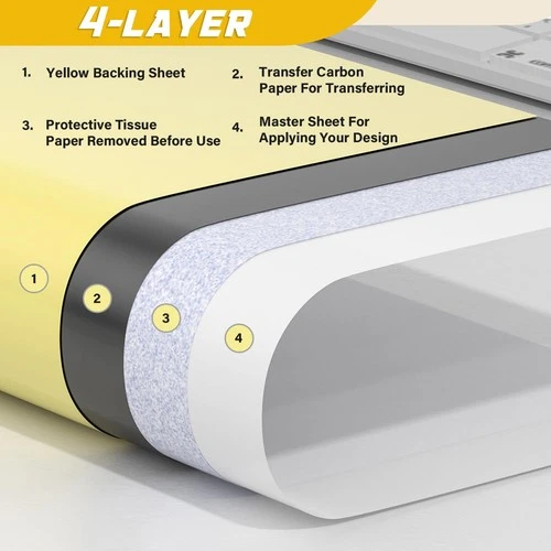 Narkysus 100 Sheets A4 Tattoo Stencil Paper, 4-Layer Thermal Tattoo Transfer ... image 3