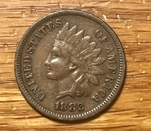 1882 Indian  Cent ,  nearly EF