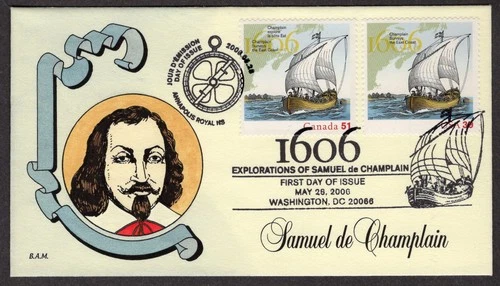 2006 SAMUEL de CHAMPLAIN (4074) - Barbara Montgomery USA/CANADA COMBO FDC TG33