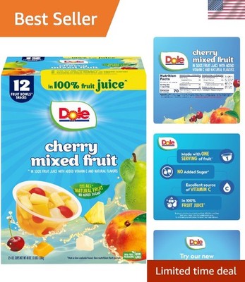 Delicious Cherry Mixed Fruit Cups in 100% Juice - 12 Convenient Servings