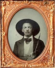 ANTEBELLUM DAPPER YOUNG MAN w/ MOURNING/WEEPING RIBBON 1858 AMBROTYPE PHOTO