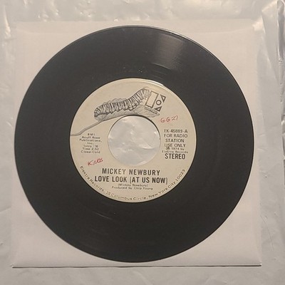 Mickey Newbury - Love Look (At Us Now)/ Same - Elektra Promo 45 RPM Record