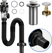 Bathroom Sink Drain Kit with Flexible Expandable P-Trap Sink Drain Pipe Tube Ant