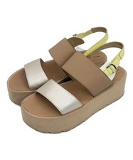 LANVIN en Bleu Platform Sandals beige