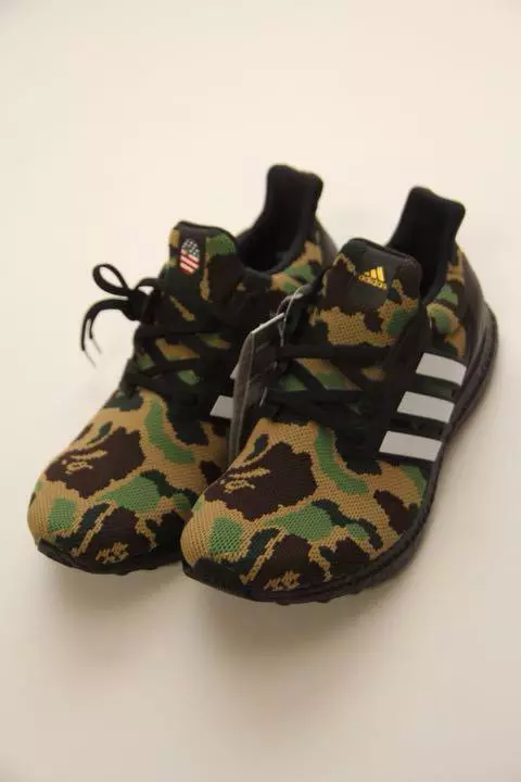 NEW A BATHING APE x ADIDAS ULTRA BOOST GREEN CAMO Sneakers from Japan F/S