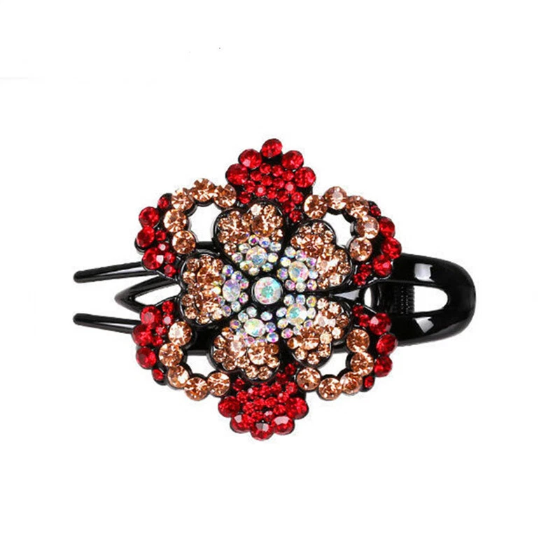 Tocado de lujo con diamantes de imitación accesorios para el cabello para mujeres horquilla garra para el cabello Foto 4 de 4