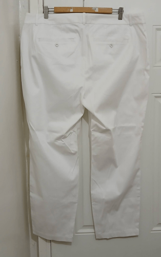 Lord and Taylor womens 38 waist PURE WHITE casual cotton tapered chino pants - Picture 3 of 7