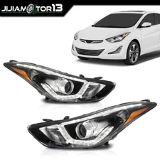Pair LED DRL Projector Headlights W/O Bulb Fits 14-16 Hyundai Elantra