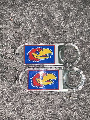 Kansas City Jayhawks Acrylic Bottle Opener Keychains.  Buy One Get One FREE. 