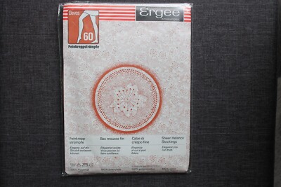 Vintage Ergee Davos Feinkreppstrümpfe Strümpfe Gr. 8,5-9 Nerz 60 den Neu