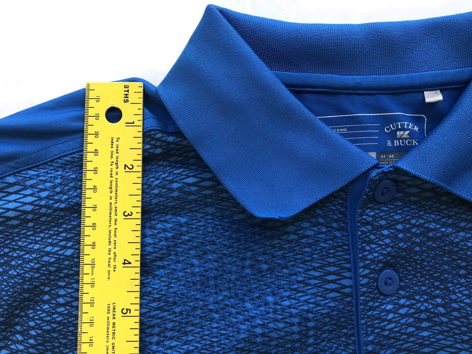 CUTTER & BUCK golf Polo Shirt MEDIUM short Sleeve Top CB DryTec Stretch (ja10) - Image 2 of 4